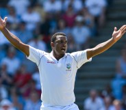 Shannon Gabriel of West Indies gestures as he plays against Joe Root's England on day 1 of the 3rd and final Test between West Indies and England at Darren Sammy Cricket Ground, Gros Islet, Saint Lucia, on February 09, 2019