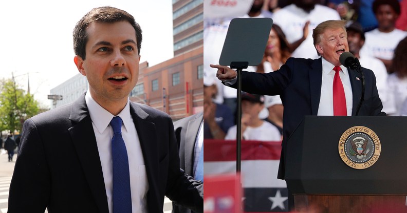 Pete Buttigieg and Donald Trump