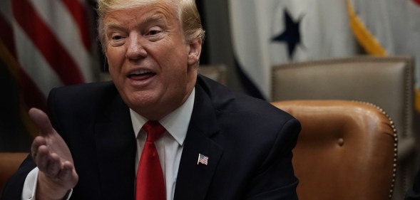 US President Donald Trump, who reportedly met with a far-right group in the White House last week