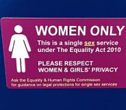 The "women only" sticker