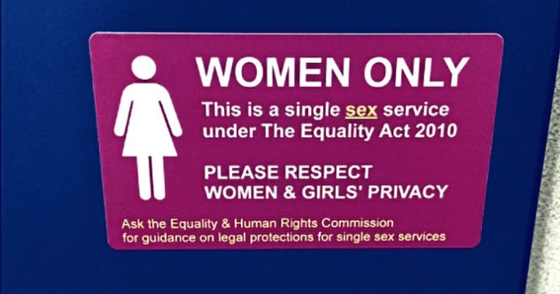 The "women only" sticker