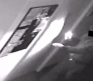 CCTV footage shows a thief entering the Gay Center.