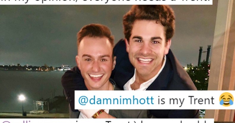 A viral tweet from a gay man who took his straight friend to a formal, overlaid with other tweets.