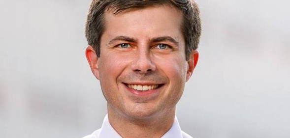 Pete Buttigieg poses for a photo which is on his Facebook page
