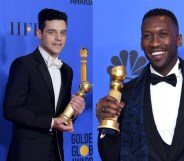 Best Actor in a Motion Picture Drama for 'Bohemian Rhapsody' winner Rami Malek (L) and Best Actor in a Supporting Role in any Motion Picture for 'The Green Book' winner Mahershala Ali (R).