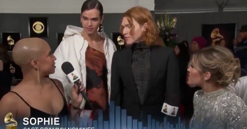 SOPHIE on the red carpet at the Grammy Awards
