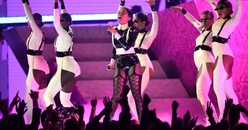 Janelle Monae at the Grammys.
