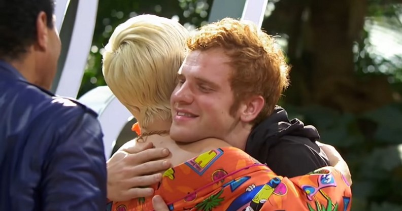Jeremiah Lloyd Harmon hugs Katy Perry on American Idol.