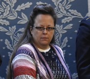 Kim Davis, the Rowan County clerk in Kentucky, arrives before US President Barack Obama delivers the State of the Union Address during a Joint Session of Congress at the US Capitol in Washington, DC, January 12, 2016