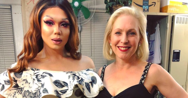 Kirsten Gillibrand with drag queen Vana.