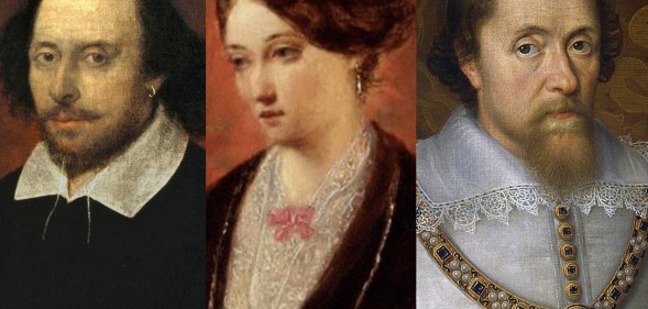 Portraits of historical LGBT+ figures William Shakespeare, Florence Nightingale and King James VI and I