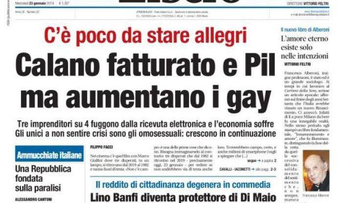 The Italian newspaper condemned for its 'homophobic' headline.