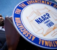 Derrick Johnson, President and CEO of the NAACP, pauses while speaking during a press conference announcing a lawsuit by the NAACP