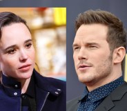 A combo photo of Chris Pratt and Ellen Page, who has held the Lego Movie actor to account for attending a church that she described as "infamously anti-lgbt."