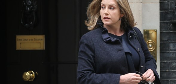 Britain's International Development Secretary and Minister for Women and Equalities Penny Mordaunt leaves 10 Downing Street after attending a Cabinet meeting in London on April 23, 2019.