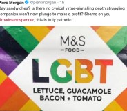 Piers Morgan expresses outrage at M&S LGBT Sandwich.