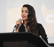 Lilly Singh speaks at Room To Read 2018 International Day Of The Girl Benefit at One Kearny Club on October 11, 2018 in San Francisco, California.