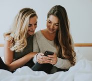 Women look at their mobiles, but they may have enter personal details to look at porn.