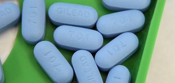 Antiretroviral pills Truvada sit on a tray at Jack's Pharmacy on November 23, 2010 in San Anselmo, California.