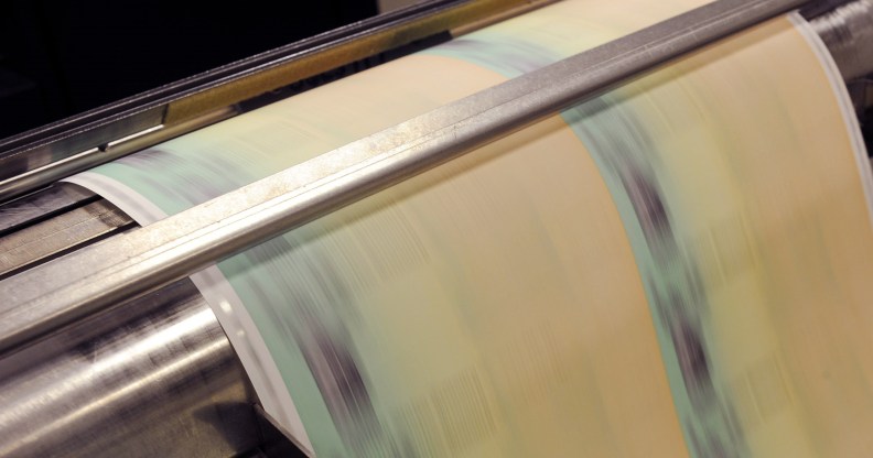 File photo of an industrial printer