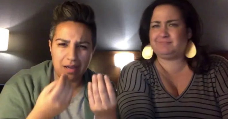 Deaf queer couple Socorro Garcia and Melissa Elmira Yingst in Facebook video