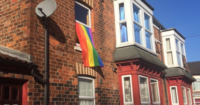 A rainbow flag flies in Hull to show lesbian couple Stephanie and Vikki Parkey that they're welcome