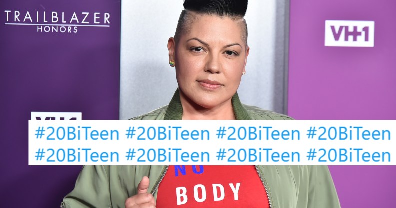 Sara Ramirez, who has spoken out for #20BiTeen, attends VH1 Trailblazer Honors 2018 at The Cathedral of St. John the Divine on June 21, 2018 in New York City