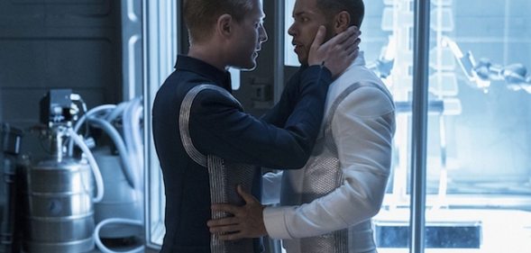 Star Trek: Discovery actors Anthony Rapp and Wilson Cruz embrace during season one.