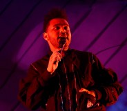 The Weeknd performs onstage during the 2018 Coachella Valley Music And Arts Festival at the Empire Polo Field on April 20, 2018 in Indio, California