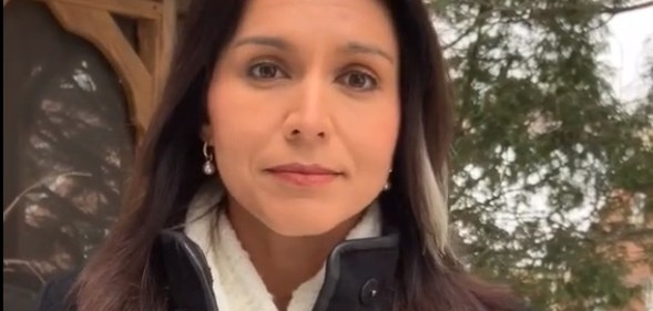 A still of the video Hawaii Democrat and presidential hopeful Tulsi Gabbard in which she apologised to LGBT people and rejected her past views.