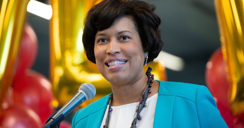 Mayor Muriel Bowser of Washington, DC, speaks prior to signing the "Let Our Vows Endure Emergency Act of 2019," or "LOVE Act," which gives the mayor the authority to issue marriage licenses during the partial federal government shutdown in January, 2019