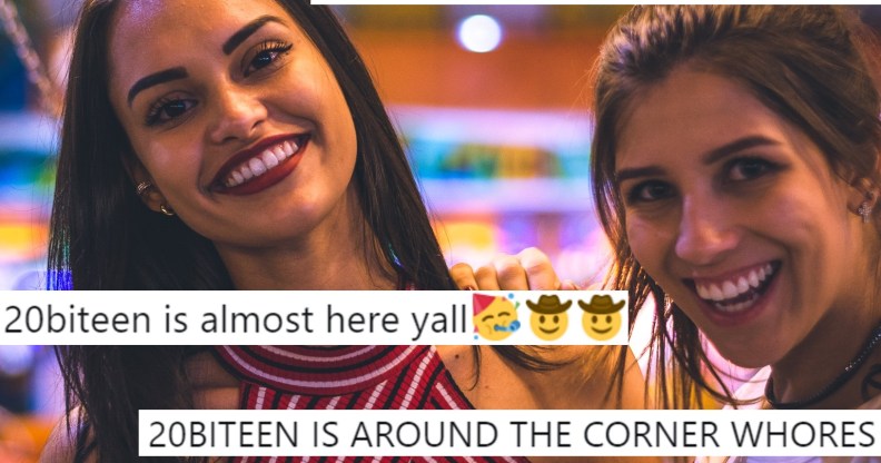 A picture of two women smiling together with overlaid text about 20BiTeen