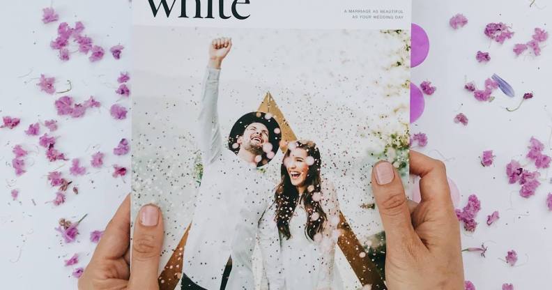 A couple are featured on the front cover of White Magazine.