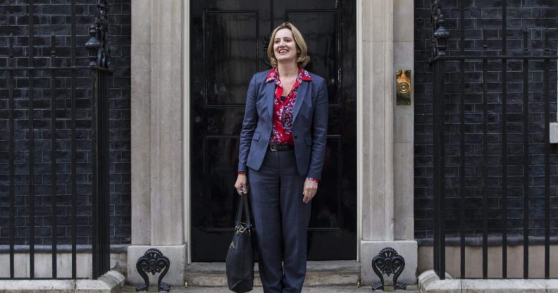 LONDON, ENGLAND - JULY 13: Amber Rudd leaves Downing Street after being appointed Home Secretary on July 13, 2016 in London, England. The UK's New Prime Minister Theresa May began appointing the key Ministerial positions in her cabinet shortly after taking up residence at Number 10 Downing Street. She has appointed Philip Hammond as Chancellor and George Osborne has resigned. (Photo by Jack Taylor/Getty Images)