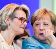 German Minister for Education Anja Karliczek with German Chancellor Angela Merkel