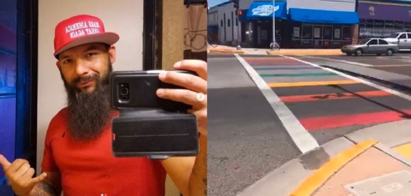 Anthony Morgan was arrested on suspicion of vandalising the Albuquerque rainbow crossing
