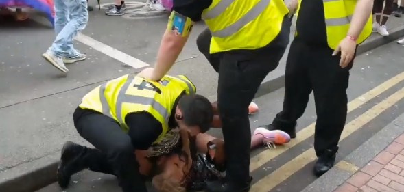 Ferhan Khan was wrestled to the ground by security at Birmingham Pride