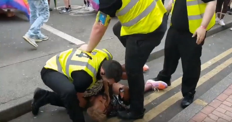 Ferhan Khan was wrestled to the ground by security at Birmingham Pride