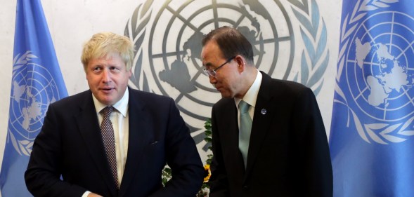 British Foreign Secretary Boris Johnson Meets With United Nations Secretary-General Ban Ki-Moon
