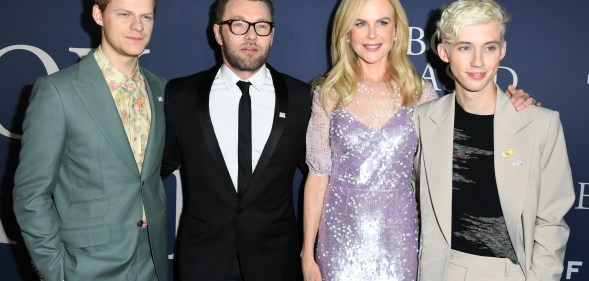Lucas Hedges, Joel Edgerton, Nicole Kidman, and Troye Sivan attend the premiere of "Boy Erased". (Jon Kopaloff/Getty Images)