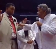 A preacher tells a man to stay away from "faggots"