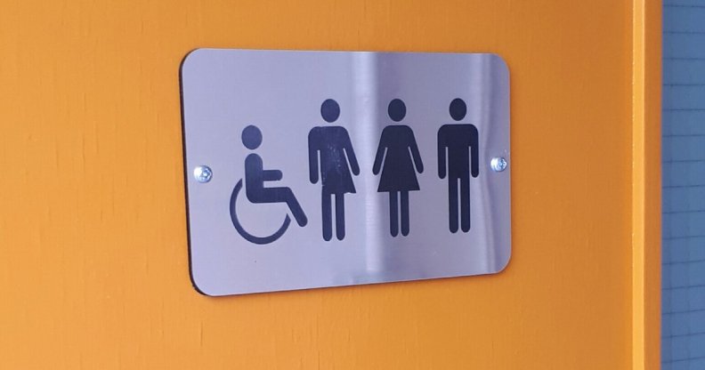 DCU gender-neutral bathroom sign