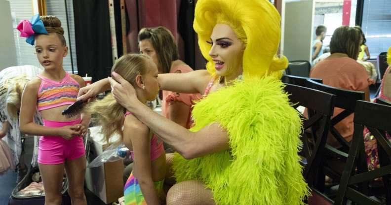 Alyssa Edwards with some of her dance students.