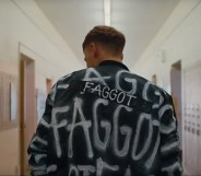 Gay actor Tommy Dorfman wears the jacket in a Diesel ad campaign