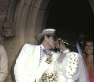 Elton John and Renate Blauel.(Patrick Riviere/Getty Images)