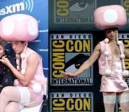 Eddie Redmayne and Ezra Miller at Comic Con