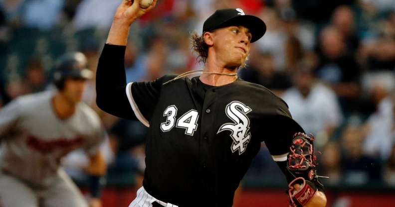 CHICAGO, IL - AUGUST 21: Michael Kopech #34 of the Chicago White Sox pitches against the Minnesota Twins during the first inning in his MLB debut game at Guaranteed Rate Field on August 21, 2018 in Chicago, Illinois. (Photo by Jon Durr/Getty Images)