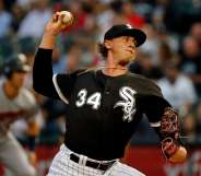 CHICAGO, IL - AUGUST 21: Michael Kopech #34 of the Chicago White Sox pitches against the Minnesota Twins during the first inning in his MLB debut game at Guaranteed Rate Field on August 21, 2018 in Chicago, Illinois. (Photo by Jon Durr/Getty Images)