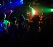 Indian LGBT+ people enjoy a queer party at the 'Kitty Su' nightclub in the Lalit Hotel in New Delhi.