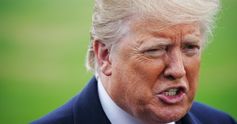 US President Donald Trump speaks to the press before boarding Marine One from the South Lawn of the White House in Washington, DC on November 2, 2018. - Trump will be attending rallies in West Virginia and Indiana. (Photo by MANDEL NGAN / AFP) (Photo credit should read MANDEL NGAN/AFP/Getty Images)
